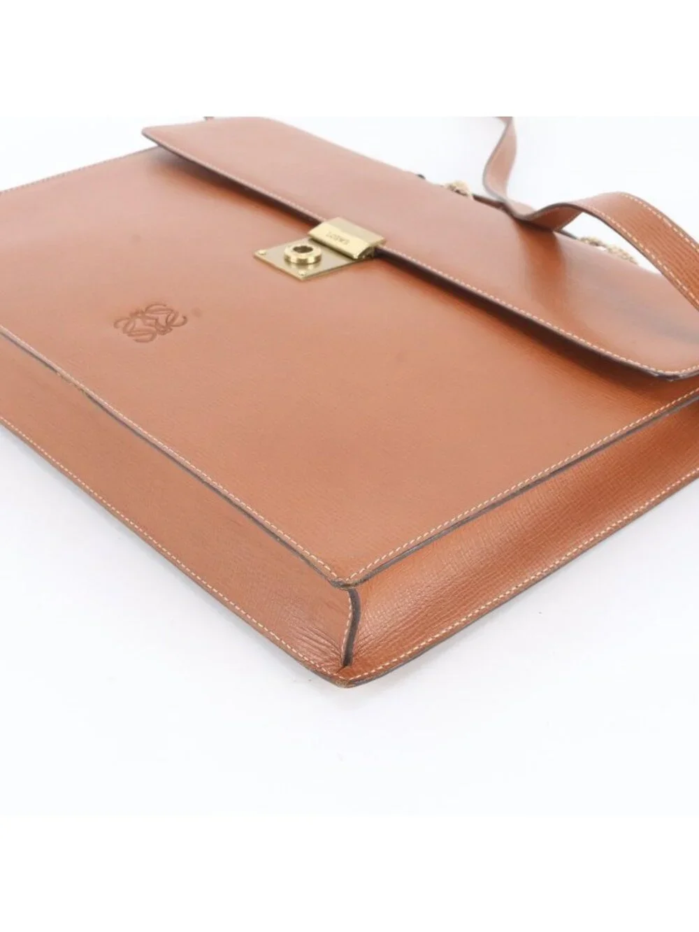 Loewe Anagram Leather 2-Way Business Shoulder Document Briefcase Tote